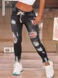 Women Stretch Ripped Denim Pants