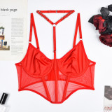 Women Halter Neck Crop Suspender Top