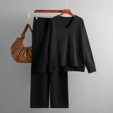 Women Autumn and Winter Loose Casual Sweater and Pant Two-piece Set