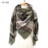 Autumn and winter imitation cashmere plaid square scarf scarf shawl