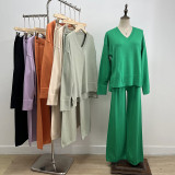 Women Autumn and Winter Loose Casual Sweater and Pant Two-piece Set