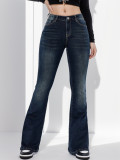 Women Stretch Bell-Bottom Denim Pants