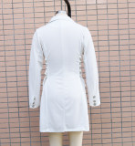 Autumn And Winter Slim Long Sleeve Career Dress Double Breasted Slim Waist Chic Blazer Dress For Women