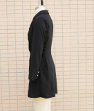 Autumn And Winter Slim Long Sleeve Career Dress Double Breasted Slim Waist Chic Blazer Dress For Women