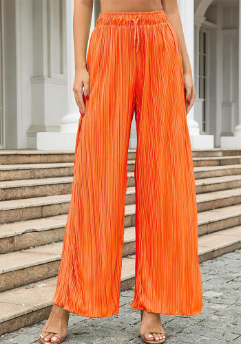Women's Pleated Spring And Autumn Trousers Elastic Waist Loose Pants