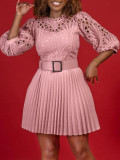 Plus Size Women Patchwork Pleated African Dress