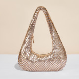 Women Gold Dinner Bag Diamond Handbag