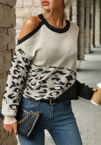 Women Autumn Color Block Long Sleeve Hollow Sweater Women Autumn Color Block Long Sleeve Hollow Sweater