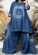 Women large accordion pocket loose two-piece set
