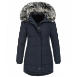 Women's Autumn And Winter Hooded Warm Slim Cotton Padded Solid Color Jacket