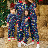 Autumn And Winter Christmas Printed Parent-Child Long-Sleeved Overall Pajamas One-Piece Home Clothes