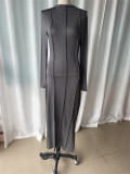 Autumn Fashion Solid Color Tight Fitting Long Sleeve Chic Knitting Women's Bodycon Dress