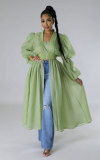 Women's Autumn Fashion Solid Color Long Sleeve Chic Dress