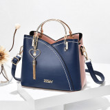 Patchwork Handbag Women's Bag Fashionable And Versatile Pu Leather Stylish Shoulder Crossbody Bag