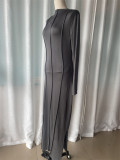 Autumn Fashion Solid Color Tight Fitting Long Sleeve Chic Knitting Women's Bodycon Dress