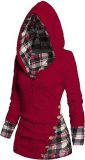 Women's Hoodie Ribbed Sweater Long Sleeve Hooded Shirt Casual Pullover Sweatshirt