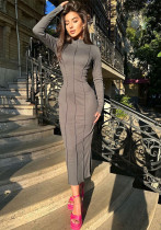 Autumn Fashion Solid Color Tight Fitting Long Sleeve Chic Knitting Women's Bodycon Dress Autumn Fashion Solid Color Tight Fitting Long Sleeve Chic Knitting Women's Bodycon Dress