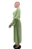 Women's Autumn Fashion Solid Color Long Sleeve Chic Dress
