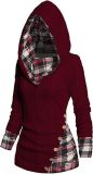 Women's Hoodie Ribbed Sweater Long Sleeve Hooded Shirt Casual Pullover Sweatshirt