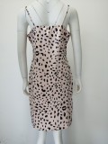 Women Leopard Print V-Neck Strap Dress