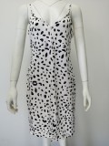 Women Leopard Print V-Neck Strap Dress