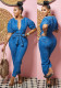 Women Washed Blue Chic Denim Jumpsuit