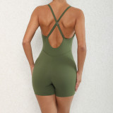 Women Adjustable Shoulder Straps Hollow Sports Yoga Jumpsuit