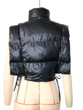 Women zippered padded vest