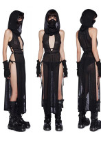Women Summer Solid Sleeveless See-Through Sexy Hollow Backless Slit Maxi Dress Women Summer Solid Sleeveless See-Through Sexy Hollow Backless Slit Maxi Dress