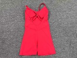 Women Adjustable Shoulder Straps Hollow Sports Yoga Jumpsuit