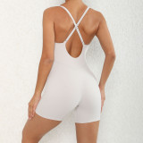Women Adjustable Shoulder Straps Hollow Sports Yoga Jumpsuit