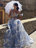 Women off-shoulder one-shoulder sequined Maxi evening dress