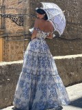 Women off-shoulder one-shoulder sequined Maxi evening dress
