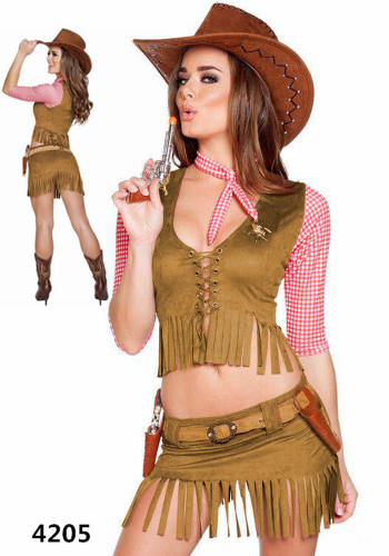 Halloween Adult Western Cowboy Uniform Indian Tribal Knight Costume