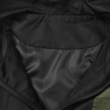 American Retro Hooded Cutout Jacket Autumn Trend Style Patchwork Drawstring Short Bomber Jacket