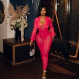 Women Autumn Solid Strappy Sexy Ruffle Edge Maxi Dress