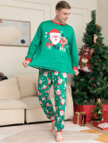 Christmas Family Wear Santa Print Printed Home Clothes Pajama Two-piece Set