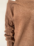 Women off-shoulder turtleneck loose sweater