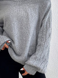 Women off-shoulder turtleneck loose sweater