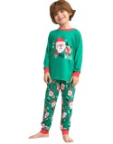 Christmas Family Wear Santa Print Printed Home Clothes Pajama Two-piece Set