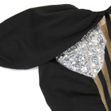 Women Off Shoulder Sequin Slit Dress