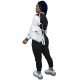 Women's Color Block Single Breasted Patchwork Long Sleeve Baseball Jersey Pants Two Piece Set For Women