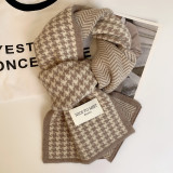 Women's Winter Houndstooth Knitting Warm Scarf