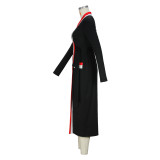 Women's Casual Rib Patchwork Cardigan Long Sleeve Jacket
