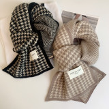 Women's Winter Houndstooth Knitting Warm Scarf