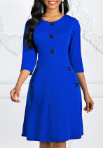 Plus Size Women's Autumn And Winter Round Neck Slim Waist A-Line Dresses Plus Size Women's Autumn And Winter Round Neck Slim Waist A-Line Dresses