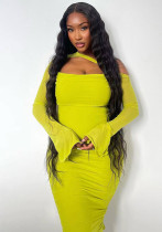 Women's Autumn And Winter Yellow Slim Dress Women's Autumn And Winter Yellow Slim Dress