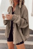 Autumn Jacket Fashion Casual Turndown Collar Pocket Patchwork Irregular Shirt Women