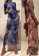 Autumn Mesh Sexy Printed Slim Long-Sleeved Dress