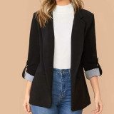 Autumn And Winter Fashion Patchwork Turndown Collar Slim Chic Blazer